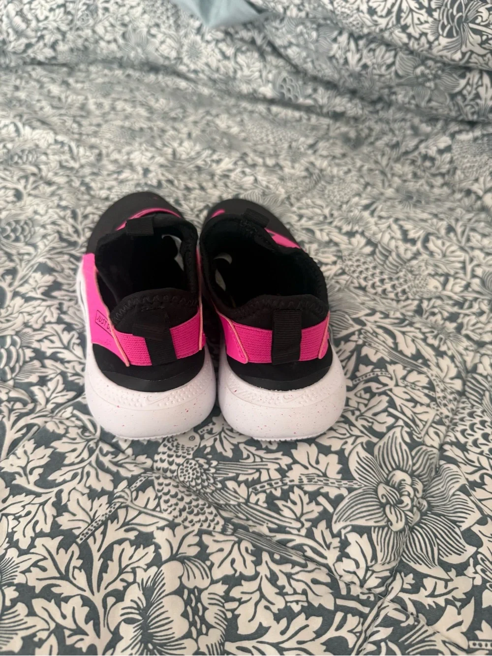 Nike Black Slip-On Sneakers with Hot Pink Accents